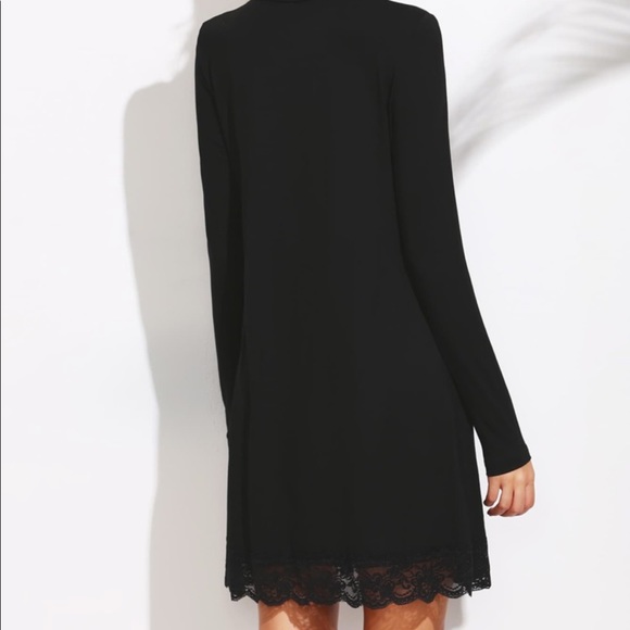 Cowl Neck Lace Trim Shift Dress - Picture 5 of 5